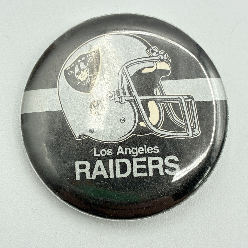 Vintage Los Angeles Raiders NFL Football Helmet Pinback Button Badge 1.75"